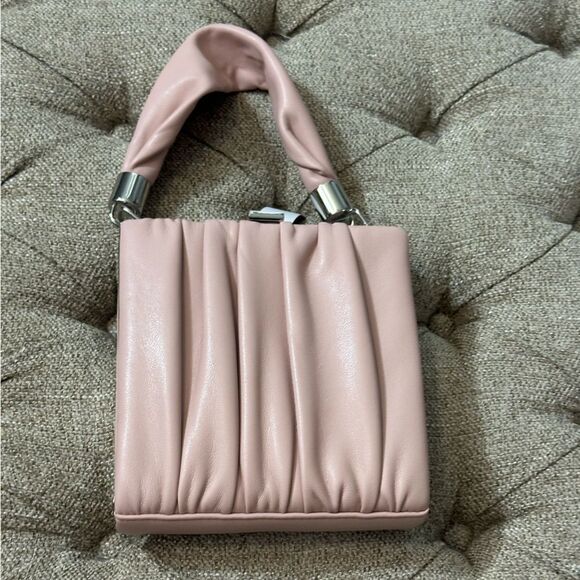 Topshop Pleated Faux Leather Bag - Picture 4 of 13